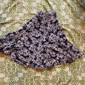 black and white roses flippy skirt